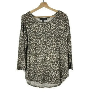 Almost Famous Brown Leopard Print Knit Long Sleeve XL